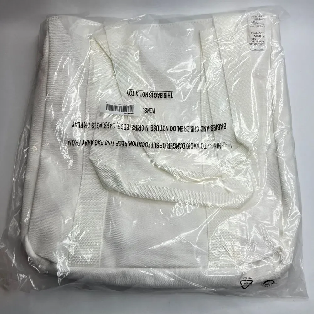 Supreme New York FW20B25 White Canvas Tote Bag Authentic Deadstock - Picture 2 of 3